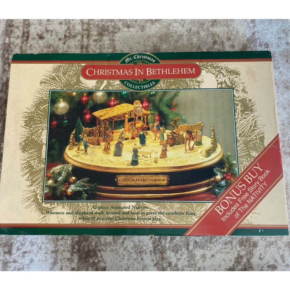 1997 VTG Mr. Christmas Musical Christmas in Bethlehem Nativity Set Collectible